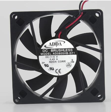 Original ADDA AD0805HB-D71 Cooling Fan 5V 0.43A 2.15W 2wires AD0805HB-D71 Fans